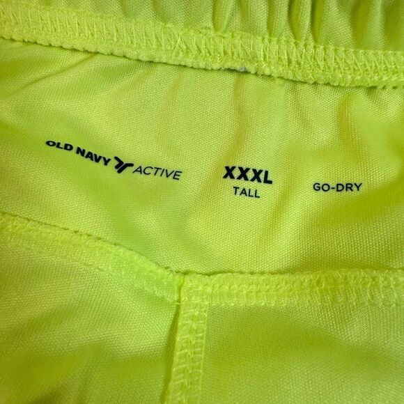 Old Navy Active Men's Neon Yellow Athletic Shorts Gray Stripe - Size 3XL - Picture 8 of 11